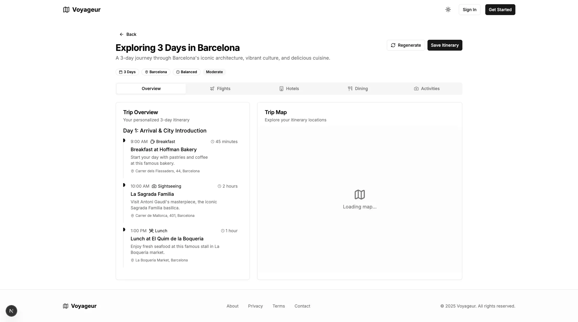 Personalized Itinerary Example